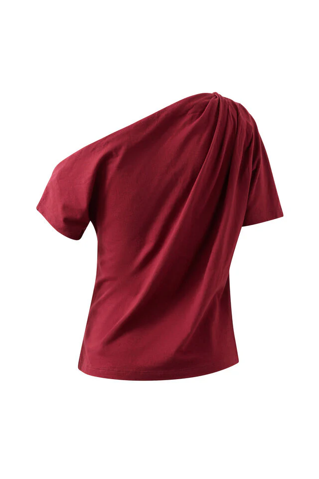 Ceres Life - Gabi Ss Top - Burgundy - Image 5