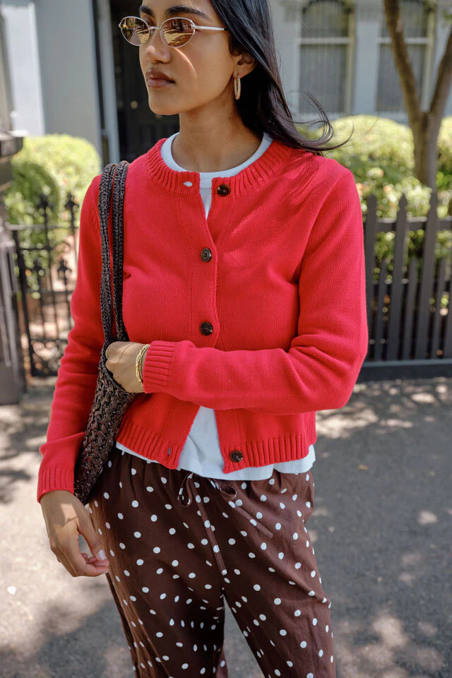 Ceres Life - Nelly Long Sleeve Knit Cardi - Fiery Red - Image 3