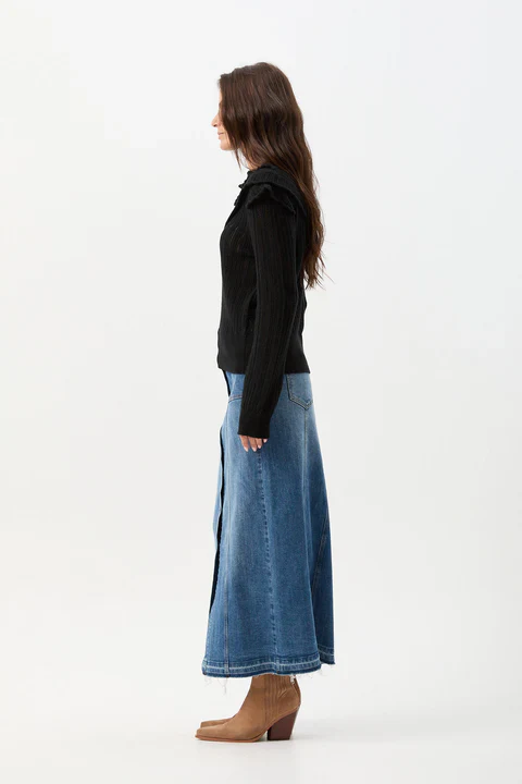 Cloth + Paper + Scissors - Knit Ruffle Detail Jumper - Black Magic - Image 3