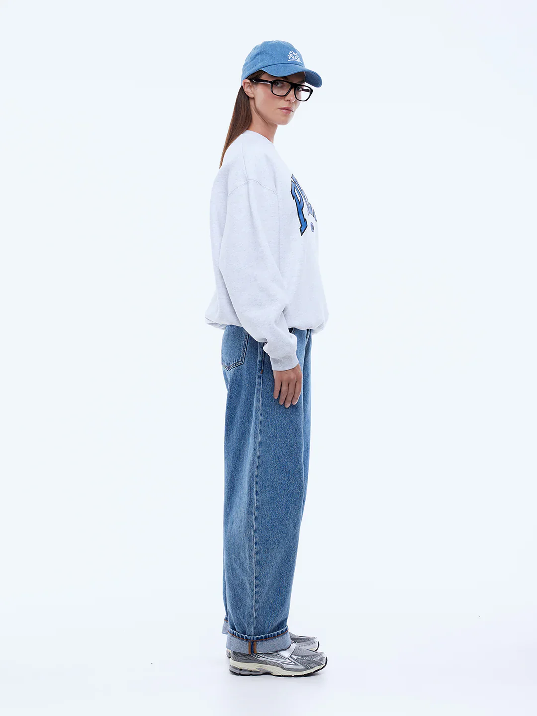 Ena Pelly - PELLY COLLEGIATE SWEATSHIRT - WHITE MARLE - Image 3